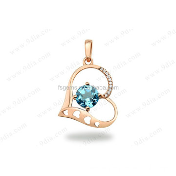 18K Gold Jewellery With Natural Blue Topaz gemstone